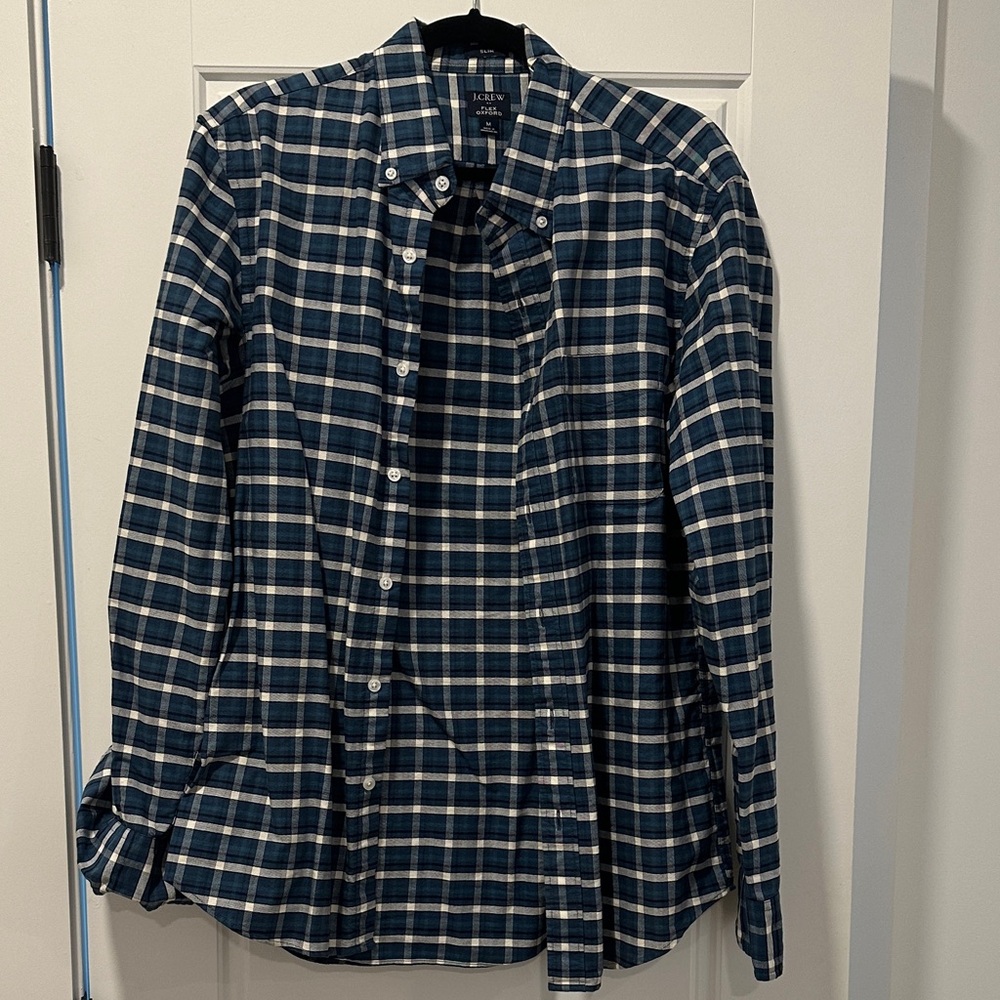 J. Crew Navy and White Checkered Shirt